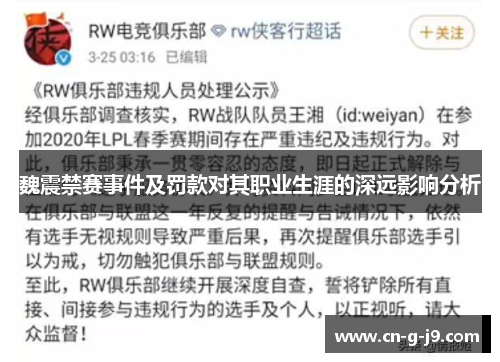 魏震禁赛事件及罚款对其职业生涯的深远影响分析